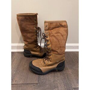 UGG Adirondack II Tall Women Boots Chestnut Waterproof Sheepskin Lined US8 MINT
